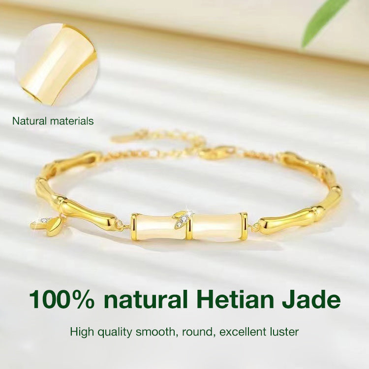 LunaJade – Elegant Bamboo Bead Bracelet