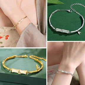 LunaJade – Elegant Bamboo Bead Bracelet