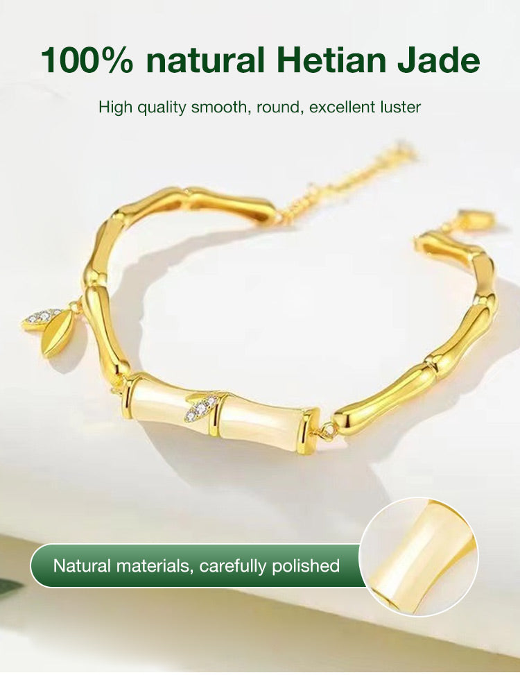 LunaJade – Elegant Bamboo Bead Bracelet