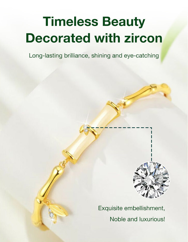 LunaJade – Elegant Bamboo Bead Bracelet