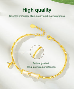 LunaJade – Elegant Bamboo Bead Bracelet