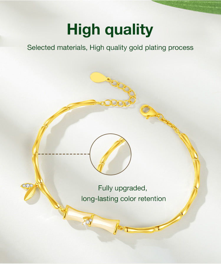 LunaJade – Elegant Bamboo Bead Bracelet