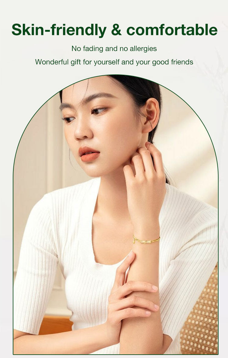 LunaJade – Elegant Bamboo Bead Bracelet