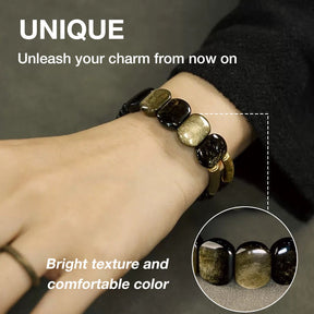 NoirHarmony – Black Obsidian Bracelet