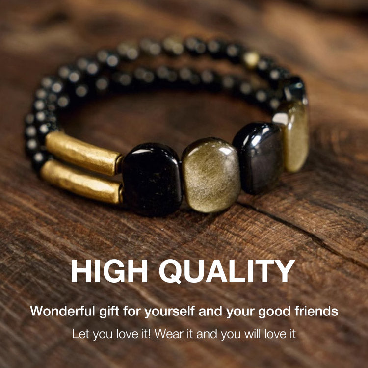 NoirHarmony – Black Obsidian Bracelet