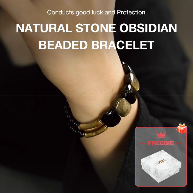 NoirHarmony – Black Obsidian Bracelet