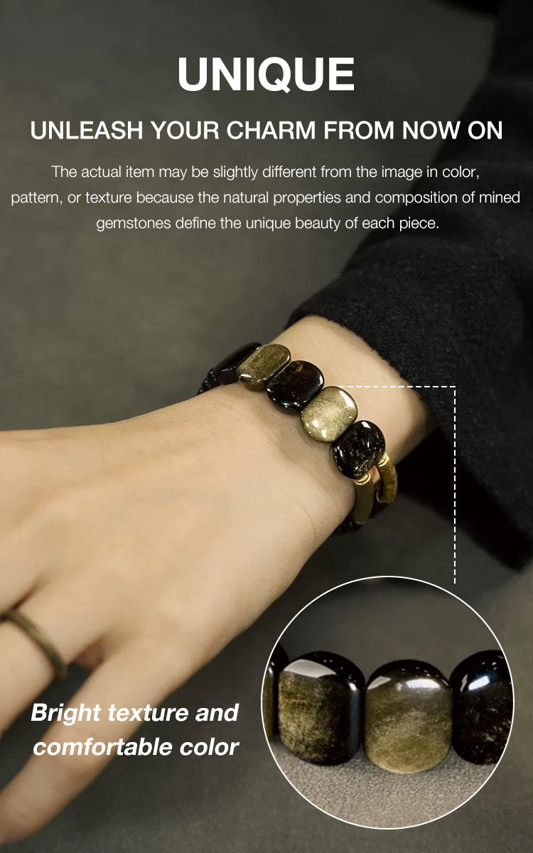 NoirHarmony – Black Obsidian Bracelet