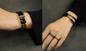 NoirHarmony – Black Obsidian Bracelet