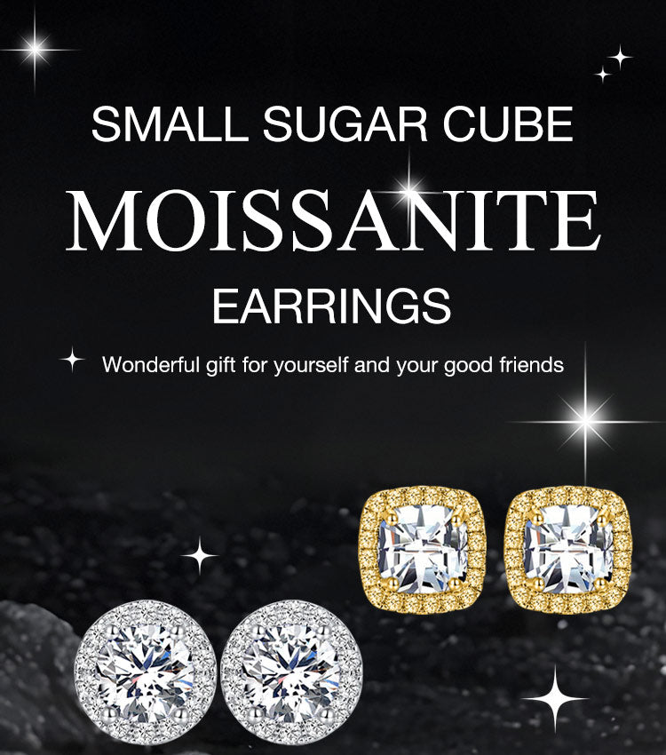 LustreCube – Premium Moissanite Earrings