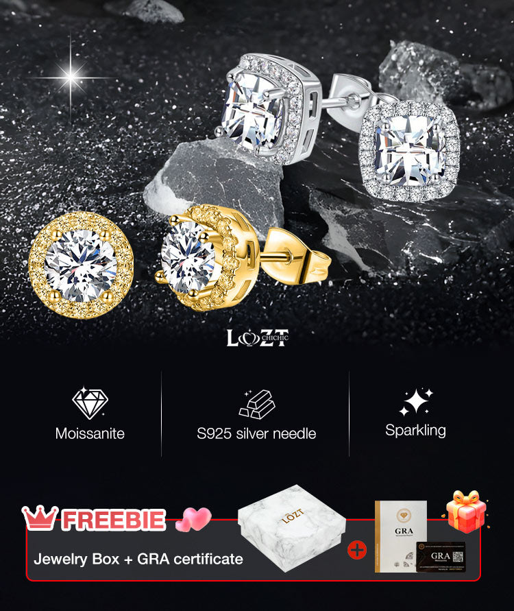 LustreCube – Premium Moissanite Earrings