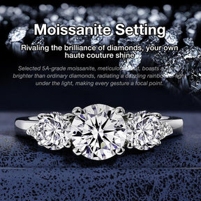 AuraTrio – Three Stone Diamond Look Ring