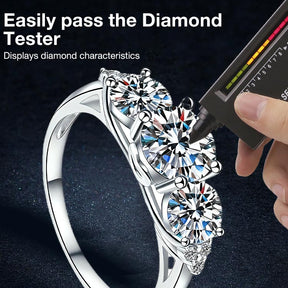 AuraTrio – Three Stone Diamond Look Ring