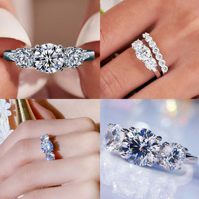 AuraTrio – Three Stone Diamond Look Ring