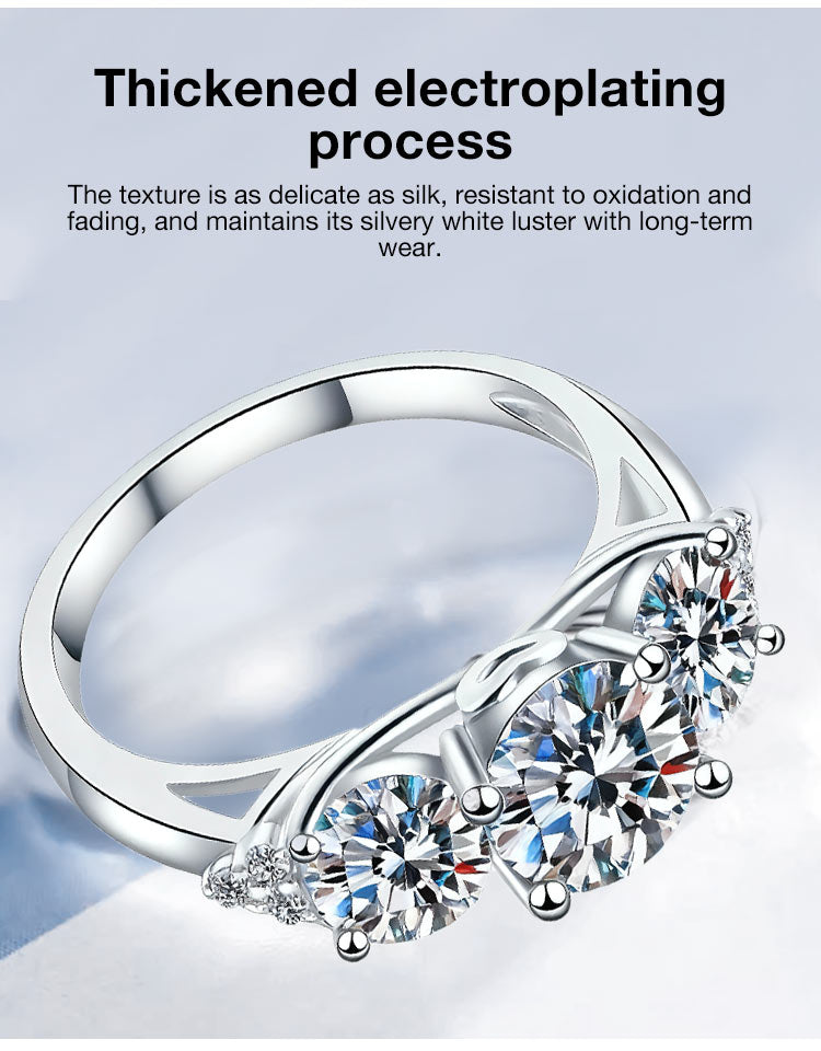 AuraTrio – Three Stone Diamond Look Ring