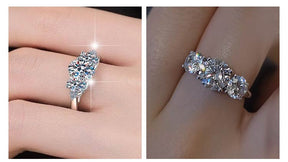 AuraTrio – Three Stone Diamond Look Ring