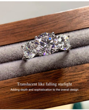 AuraTrio – Three Stone Diamond Look Ring