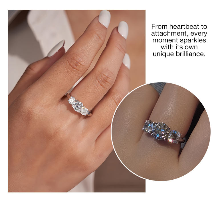 AuraTrio – Three Stone Diamond Look Ring