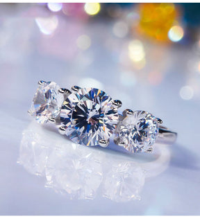 AuraTrio – Three Stone Diamond Look Ring