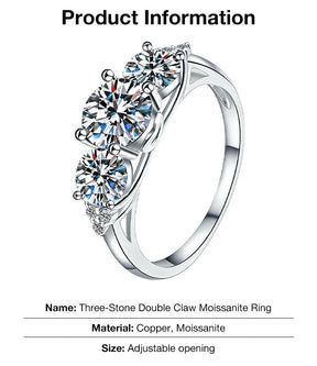 AuraTrio – Three Stone Diamond Look Ring