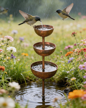 🌧️ Rain Catcher - Plant Support🐦 Metal Garden Ornament