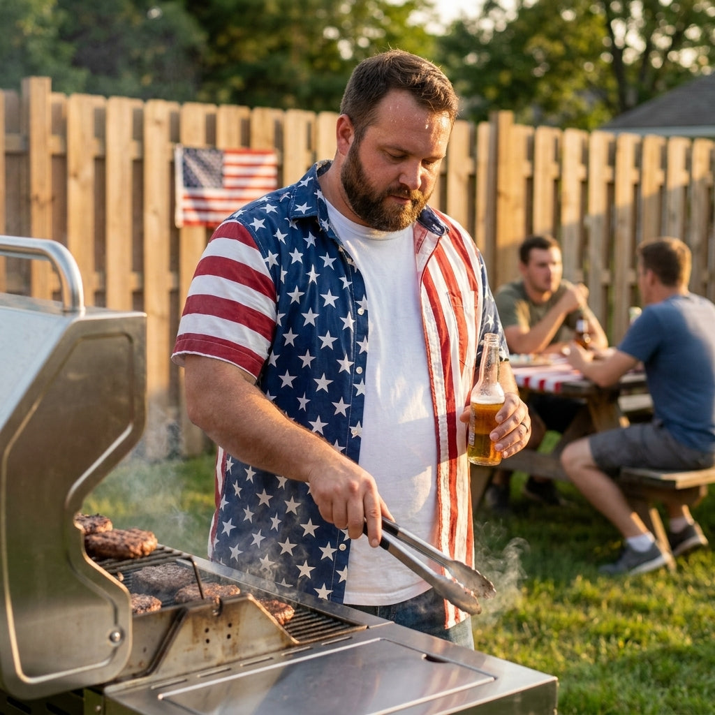 FreedomFlora – American Flag Tropical Shirt