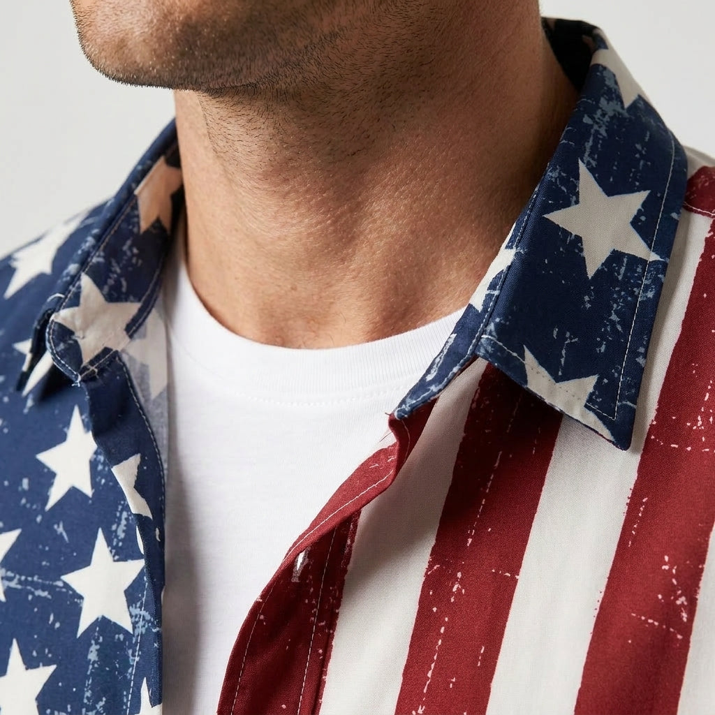 FreedomFlora – American Flag Tropical Shirt