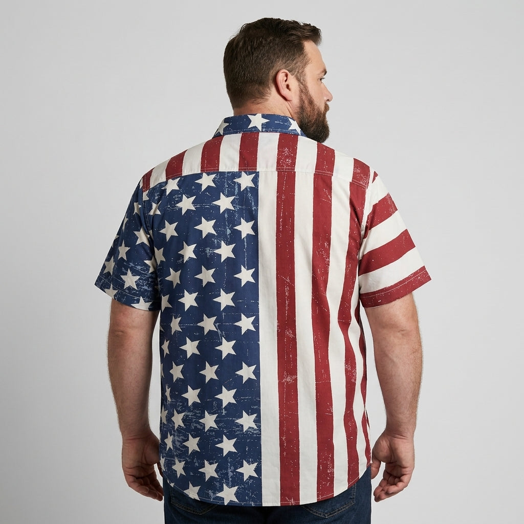 FreedomFlora – American Flag Tropical Shirt