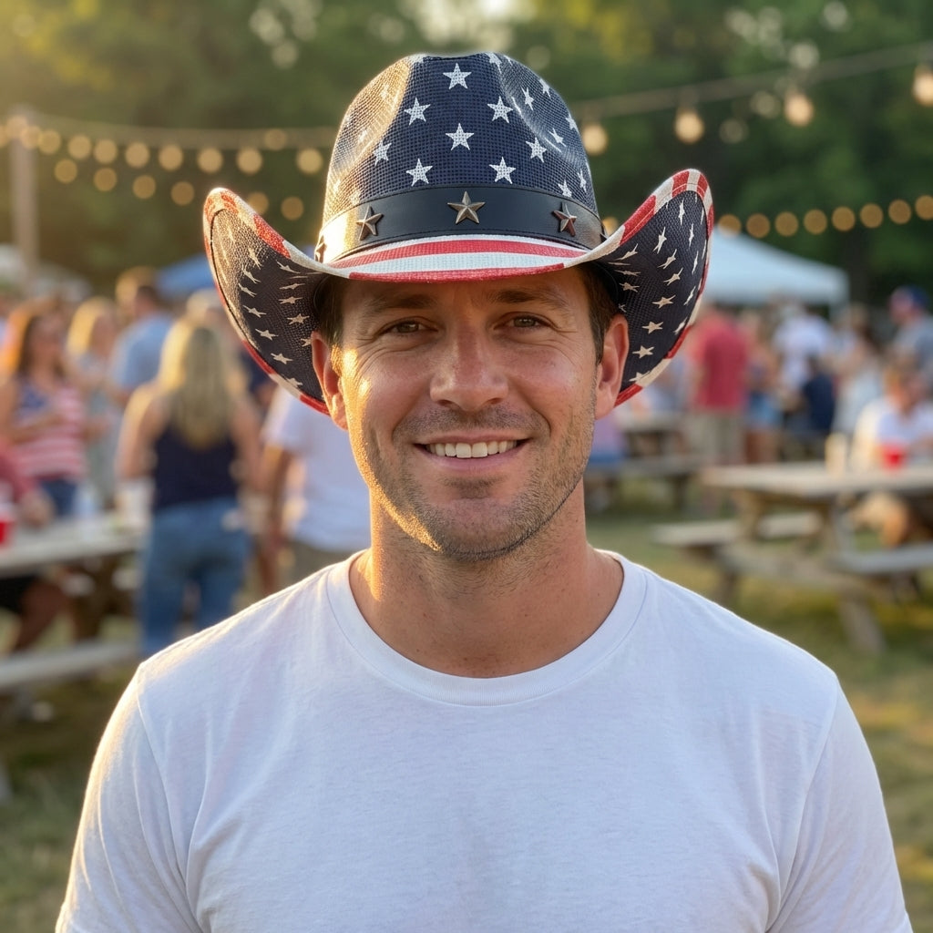 LibertyBrim – American Flag Cowboy Hat