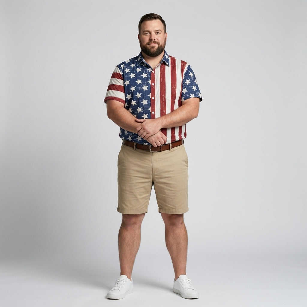 FreedomFlora – American Flag Tropical Shirt