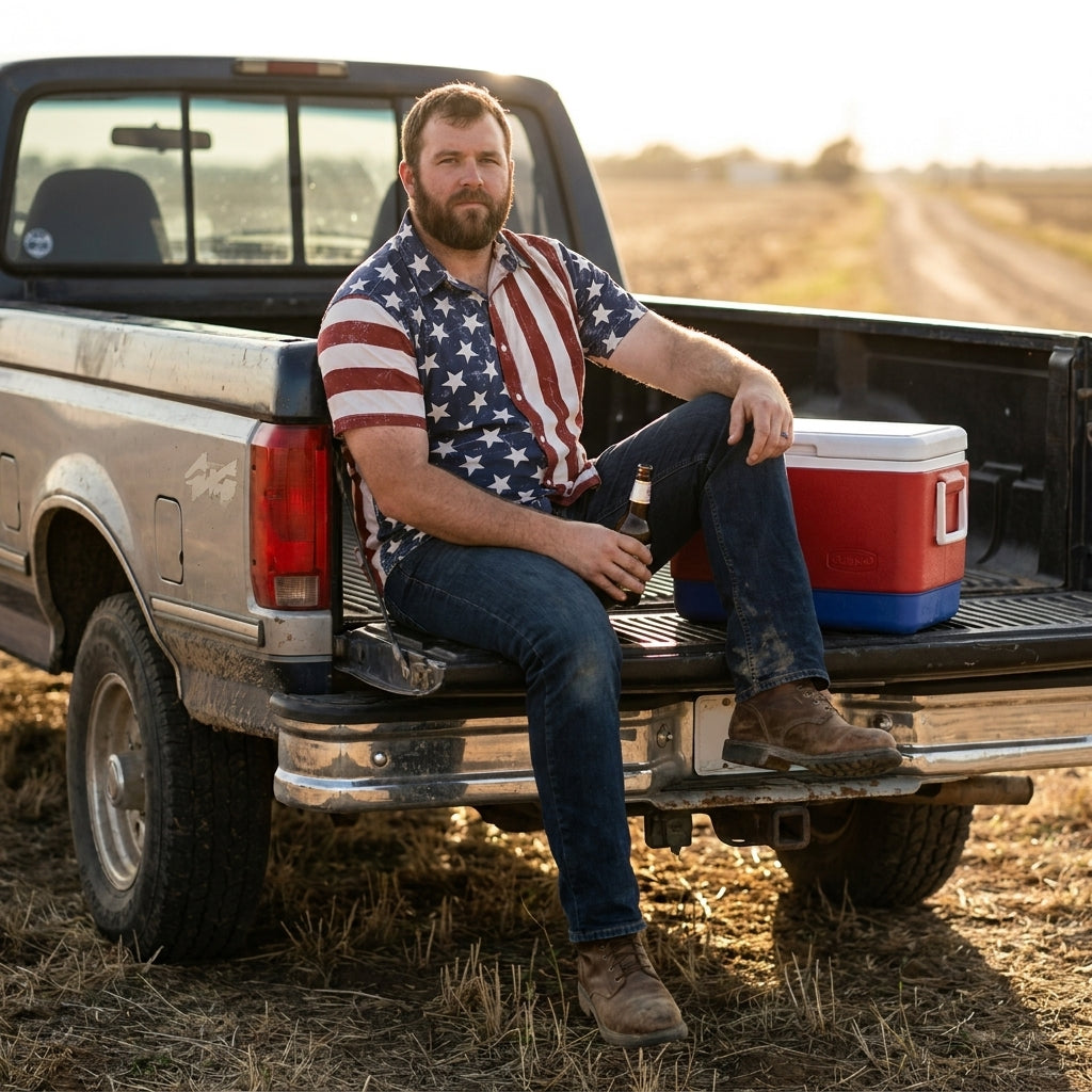 FreedomFlora – American Flag Tropical Shirt