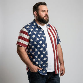 FreedomFlora – American Flag Tropical Shirt