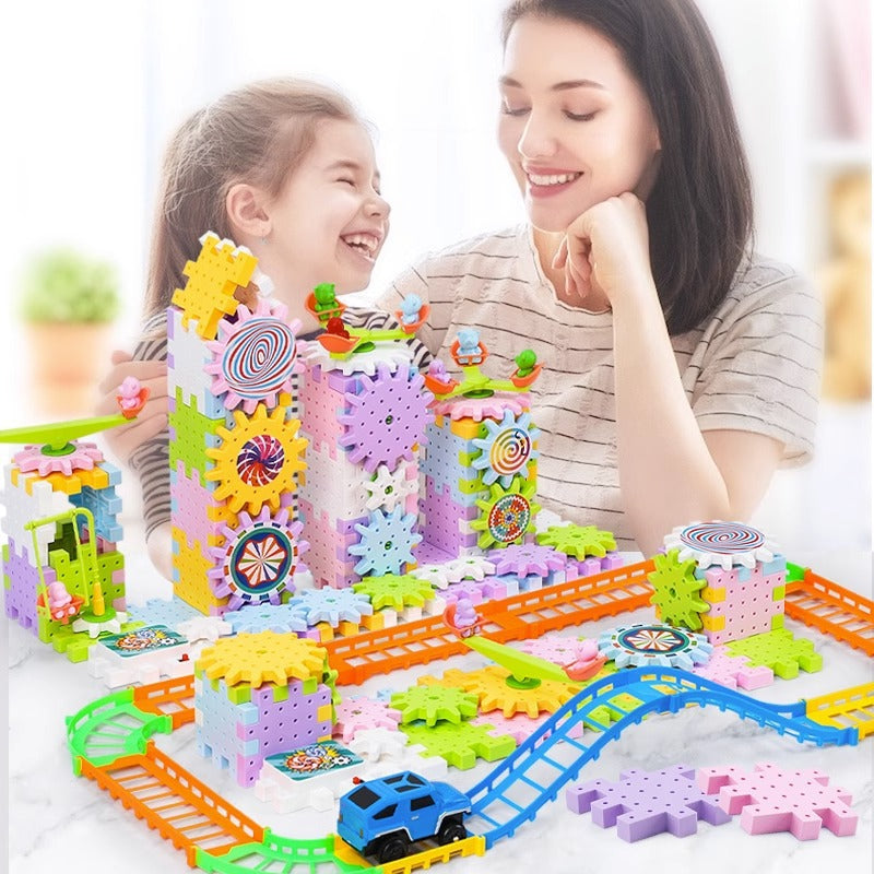 BrainBoost Builders – Montessori Gear Blocks
