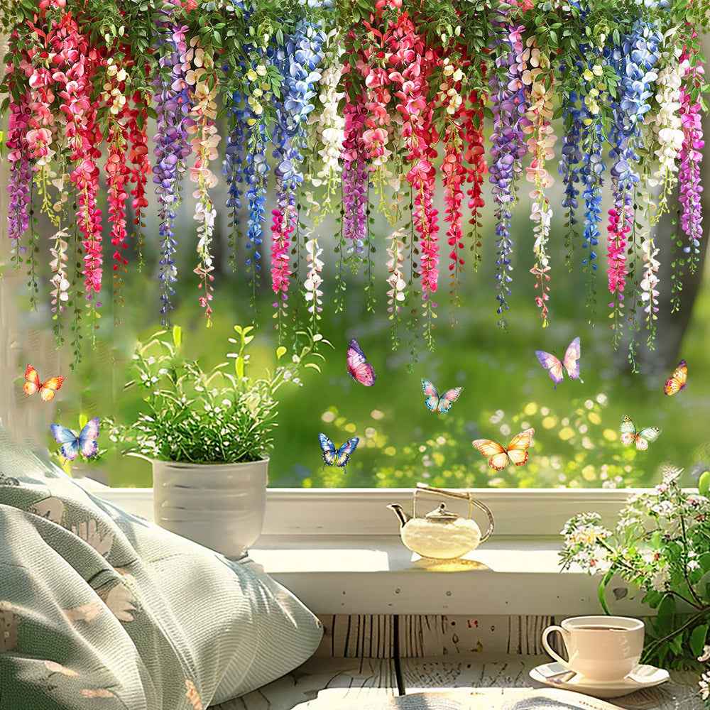 FloraGlow – Vibrant Flower Bouquet Window Sticker