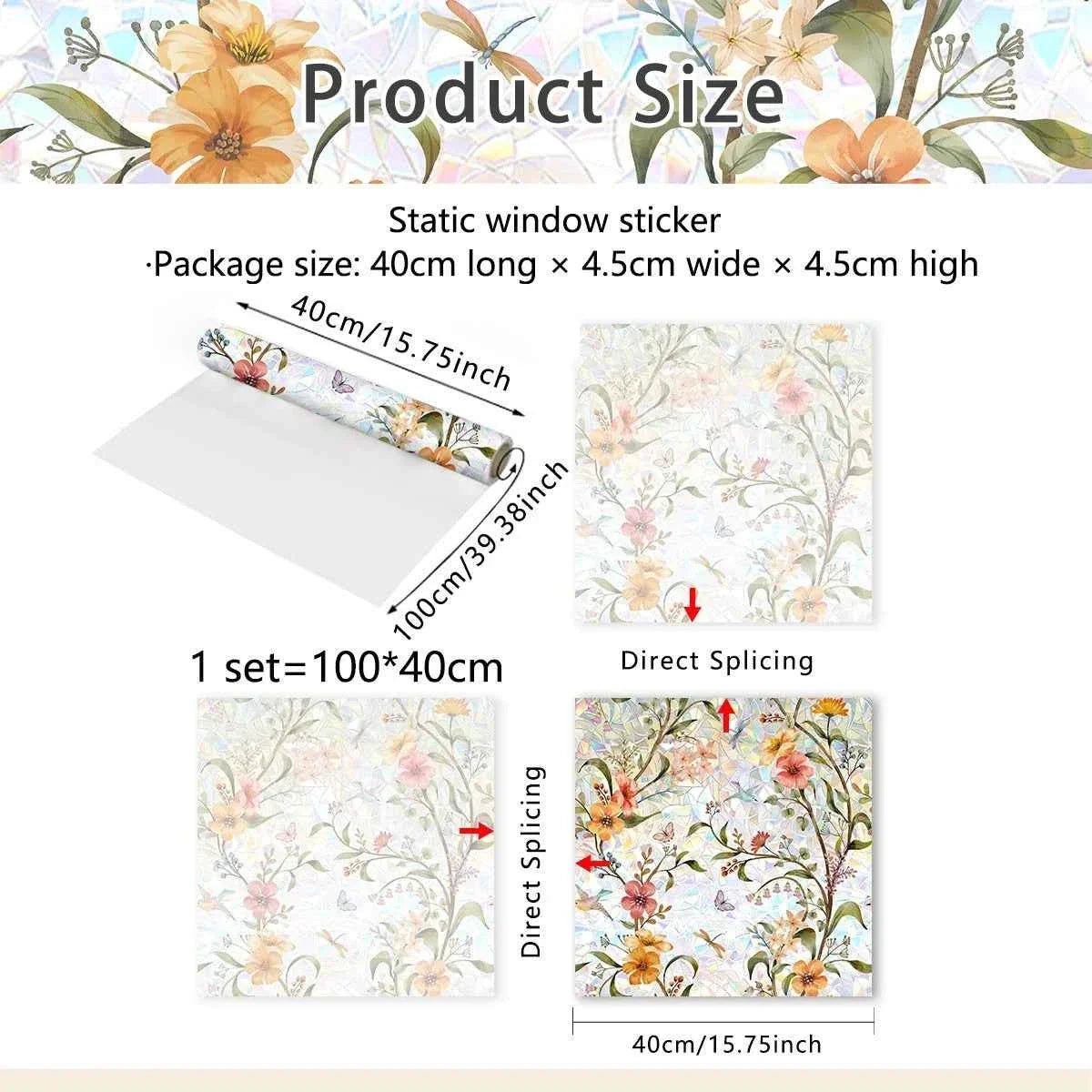 FloraGlow – Vibrant Flower Bouquet Window Sticker