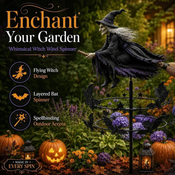 WitchWhirl – Enchanted Halloween Garden Wind Spinner