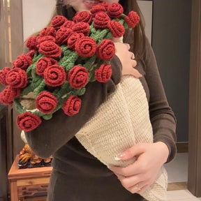 CozyBloom – Hand-Knitted Rose Blanket DIY Kit