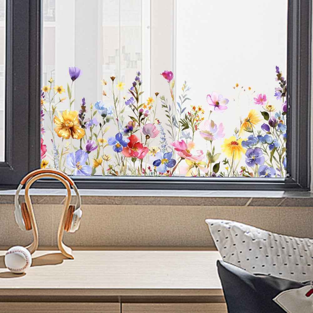 FloraGlow – Vibrant Flower Bouquet Window Sticker