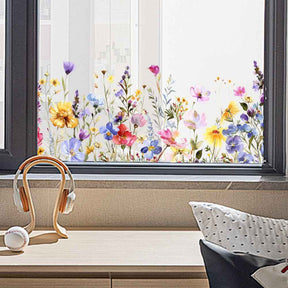 FloraGlow – Vibrant Flower Bouquet Window Sticker