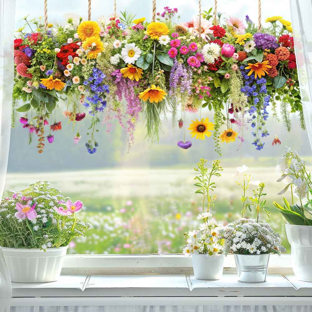 FloraGlow – Vibrant Flower Bouquet Window Sticker