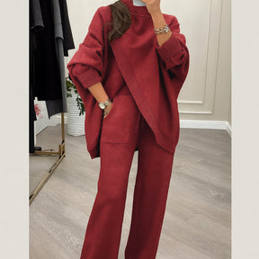 TranquilThreads - Oversized Knit Set – Casual Sophistication