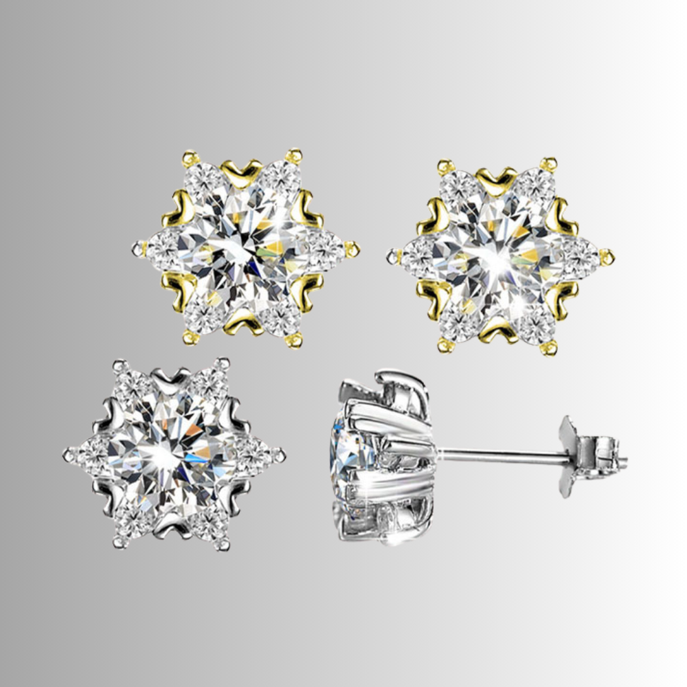 SnowLuxe - Moissanite Snowflake Earrings