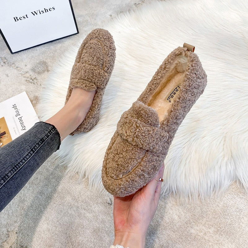 Arielle Plush Moccasins With Non-Slip Sole | Lupi