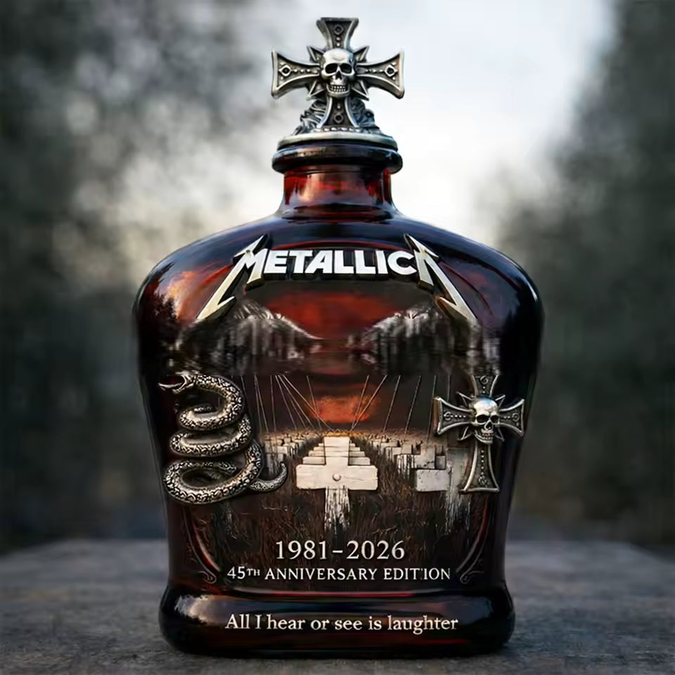Metallica 45th Anniversary 1981-2026 Whiskey Bottle