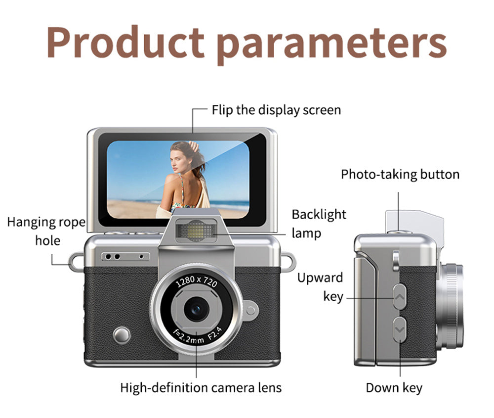 SnapVault – Mini Flip Screen Retro Camera