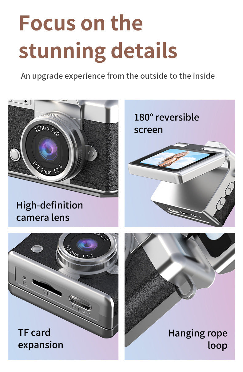 SnapVault – Mini Flip Screen Retro Camera