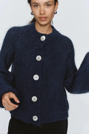 StyleNest – Casual Long Sleeve Navy Cardigan