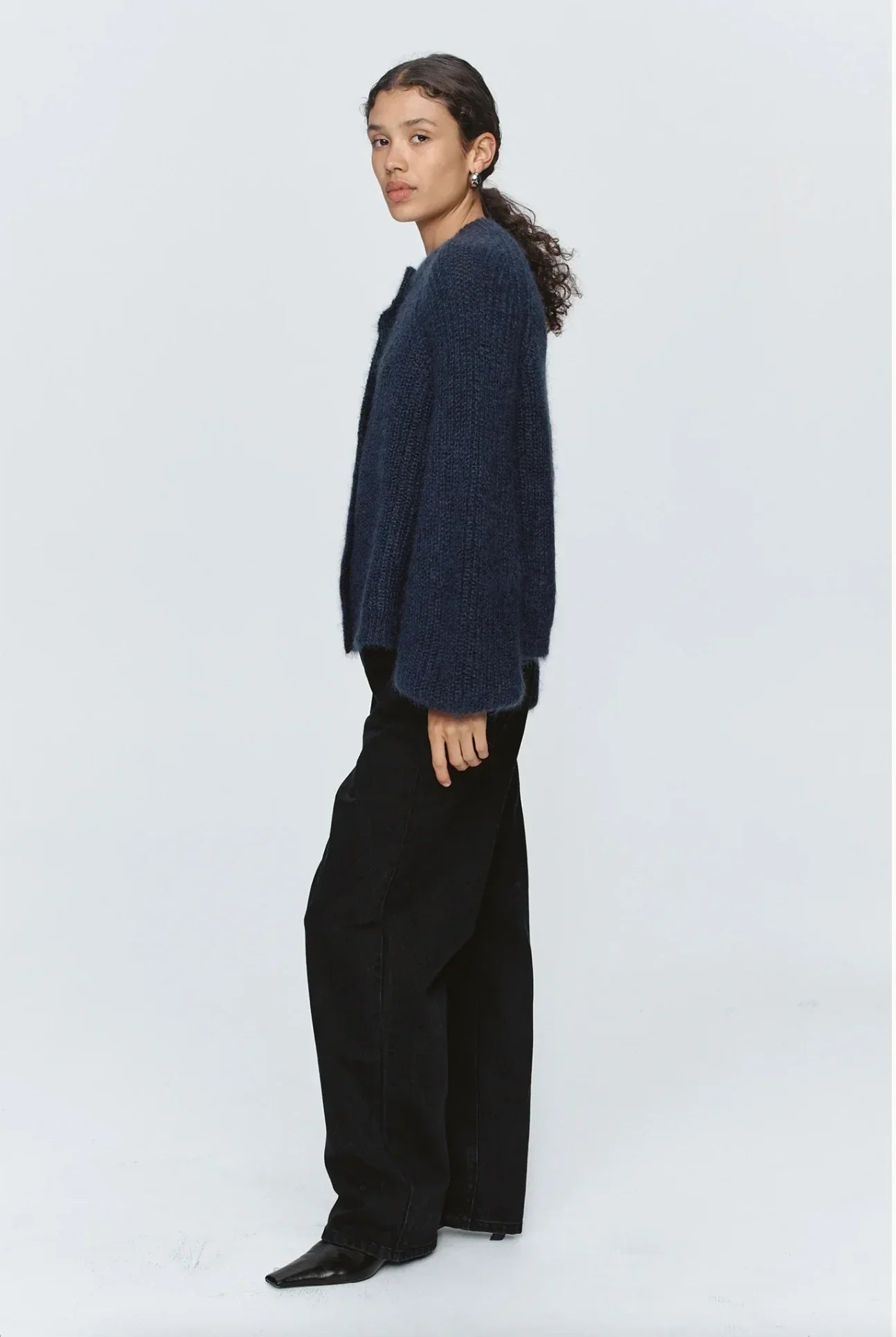 StyleNest – Casual Long Sleeve Navy Cardigan