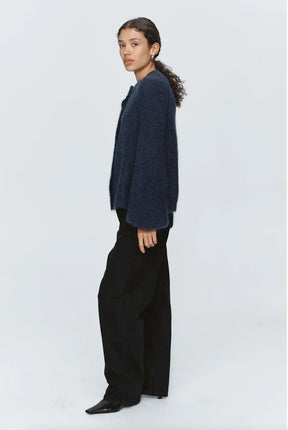 StyleNest – Casual Long Sleeve Navy Cardigan
