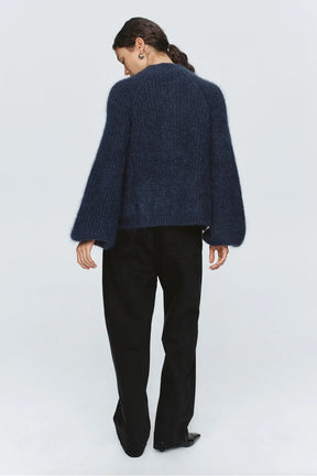 StyleNest – Casual Long Sleeve Navy Cardigan