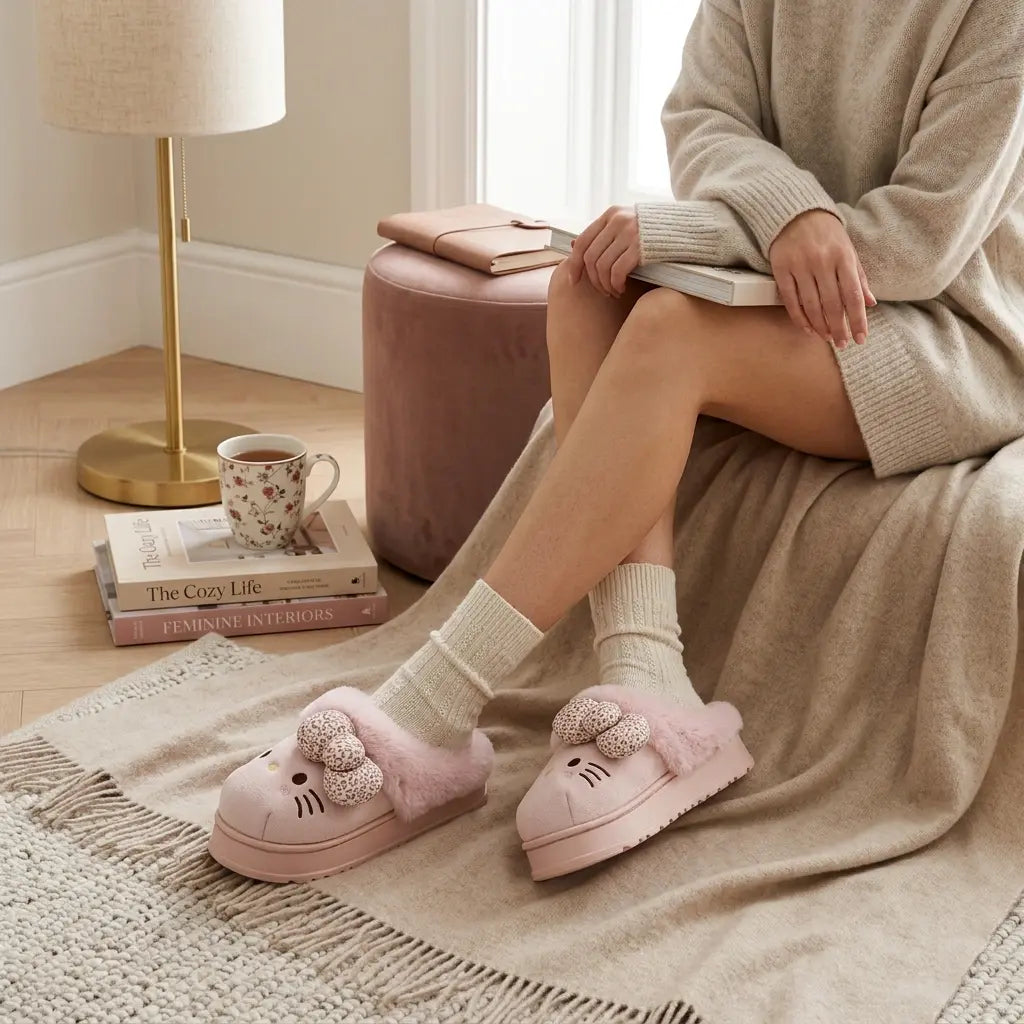 CozyKitty – Stylish Plush Fur Slippers